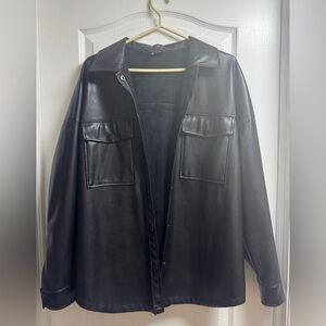 Dynamite Faux Leather Overshirt